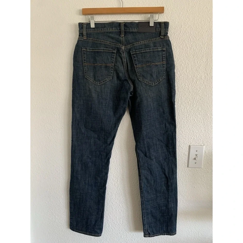 Lucky Brand 121 Slim Straight Jeans Denim Dark Wash Classic Fit Menswear